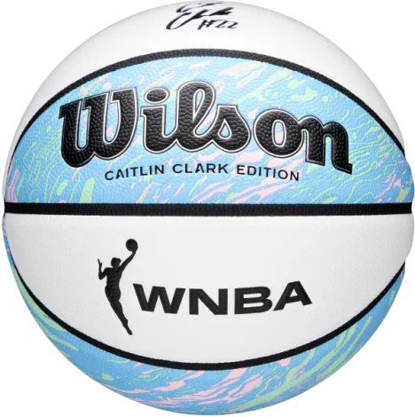 Баскетбольний м'яч Wilson CAITLIN CLARK WNBA OASIS біло-блакитно-рожево-салатовий Розмір 6 WZ2026401XB6