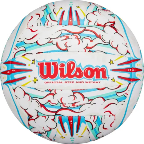 Мяч для пляжного волейбола Wilson GRAFFITI PEACE бело-голубо-красный Размер 5 WV4008302XBOF