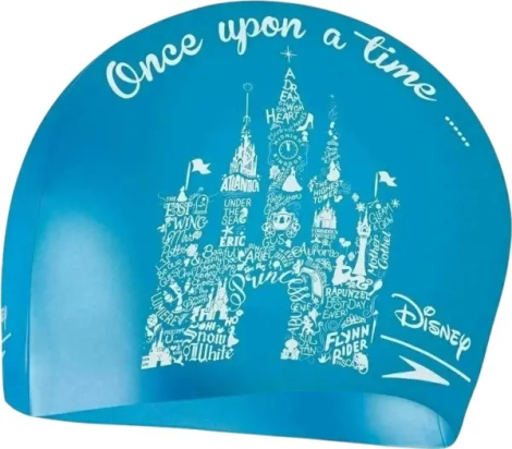 Шапочка для плавання дитяча Speedo SLOGAN PRT CAP JU блакитно-біла 8-08386F301