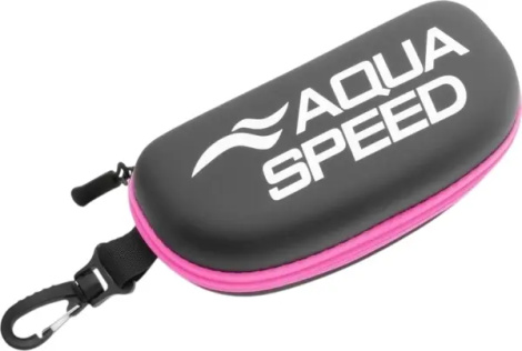 Чехол для очков для плавания Aqua Speed GOGGLE CASE черно-розовый 737-03