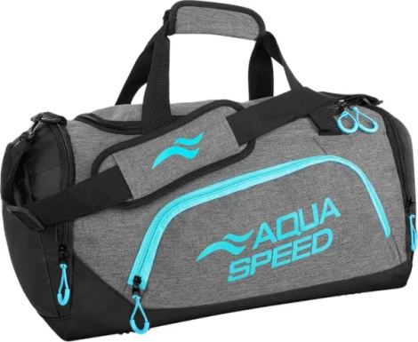 Сумка спортивна Aqua Speed DUFFEL BAG M 35L сіро-блакитно-чорна 141-34