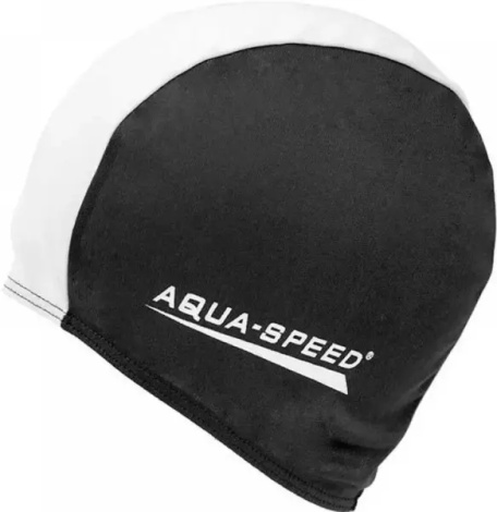 Шапочка для плавання Aqua Speed POLYESTER CAP чорно-біла 091-57