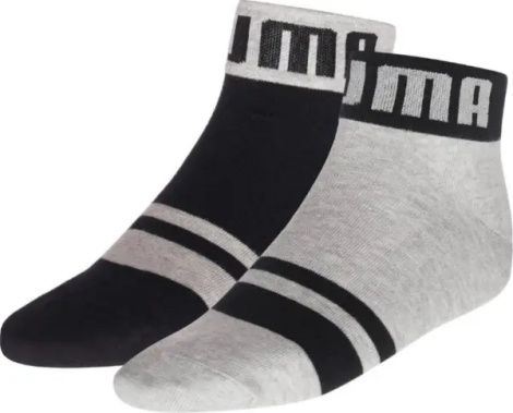 Носки Puma QUARTER 2P серо-черные (2 пары) 935318-01
