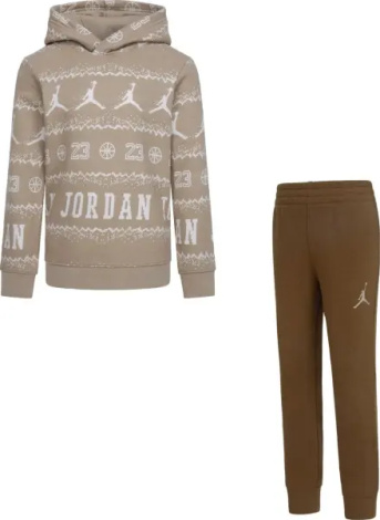 Спортивный костюм детский Nike JORDAN MJ HOLIDAY бежево-бело-коричневый 85C785-XOL