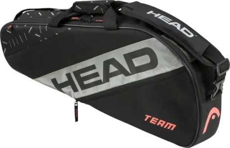 Сумка для тенниса Head TEAM RACQUET BAG S 27L черно-серебряно-оранжевая 262234