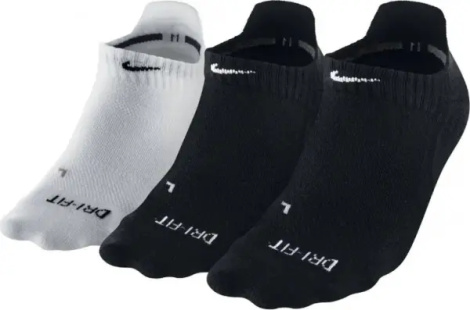 Носки женские Nike DRI-FIT TRAINING NO-SHOW черные, белые (3 пары) SX4492-901