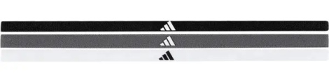 Повязки на голову Adidas HAIRBANDS 3PK белая, серая, черная (3 штуки) IY7788