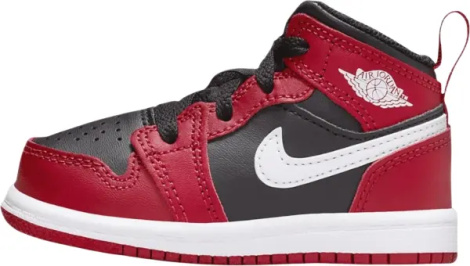 Кросівки дитячі Nike JORDAN 1 MID (TD) червоно-чорно-білі DQ8425-061
