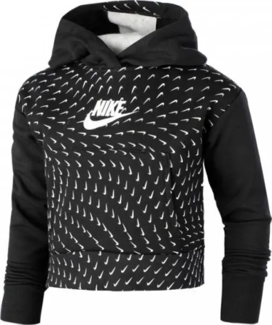 Худи подростковое Nike SPORTSWEAR PRINTED FLEECE черно-белое DM8231-010