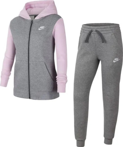 Спортивний костюм підлітковий Nike SPORTSWEAR сіро-світло-рожевий BV3634-093