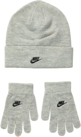 Зимний набор аксессуаров подростковый Nike FUTURA BEANIE GLOVE SET серый 9A2961-042