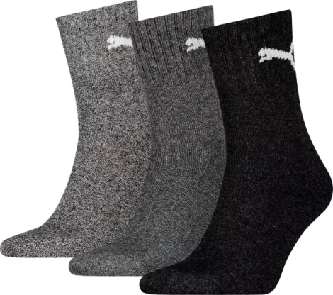 Носки Puma SHORT CREW SOCKS серые, черные (3 пары) 906110-03