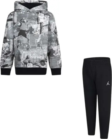 Спортивний костюм дитячий Nike JORDAN BROOKLYN сіро-чорний 85D324-023