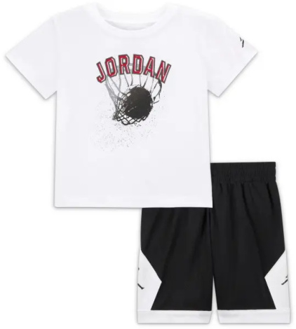 Комплект летний детский Nike JORDAN HOOP STYLES бело-черный 75C998-G0T