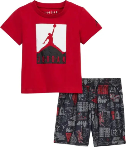 Комплект летний детский Nike JORDAN красно-темно-серый 65A600-023