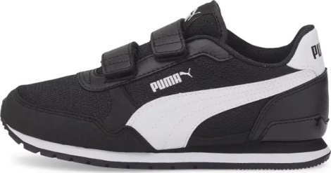 Кроссовки детские Puma ST RUNNER V3 MESH черно-белые 385511-01