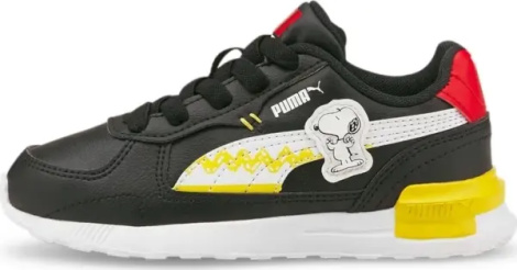Кроссовки детские Puma PEANUTS GRAVITON черно-красно-желто-белые 380940-01