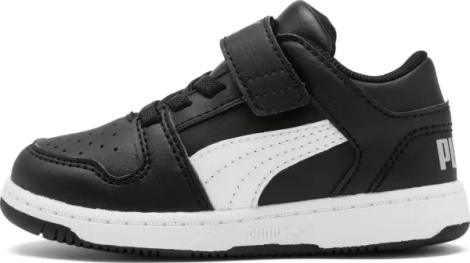 Кроссовки детские Puma REBOUND LAYUP черно-белые 370493-02