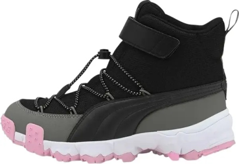 Ботинки детские Puma MAKA V JR черно-серо-розовые 192533-06