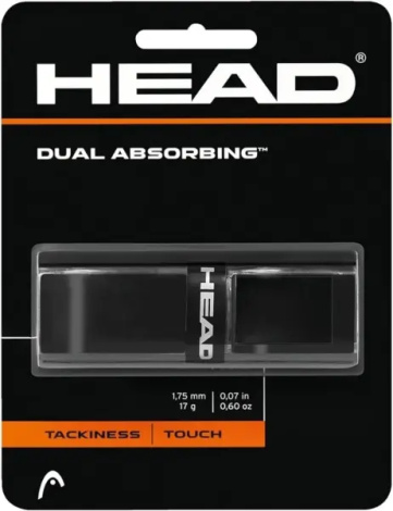 Ручка для ракеток Head DUAL ABSORBING GRIP DOZEN черная 285-034 bk