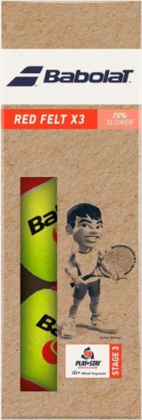 Набор мячей для тенниса детский Babolat RED FELT желто-красный (3 штуки) 501108-113