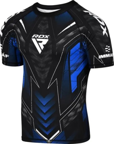 Футболка компресійна RDX COMPRESSION SHIRT HALF SLEEVES IMMAF-1 чорно-синя CSH-IMF-1U