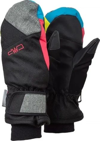 Рукавички дитячі CMP KIDS SKI MITTEN чорно-сіро-коралові 6524824J-35BN