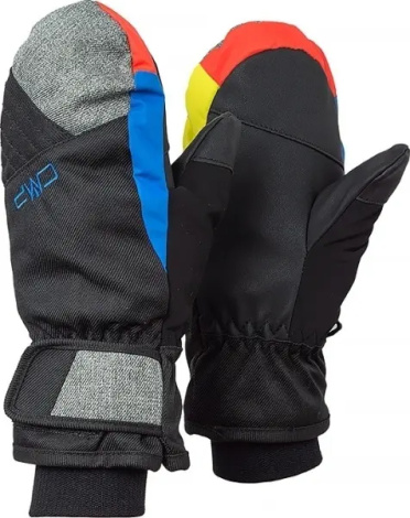 Перчатки детские CMP KIDS SKI MITTEN черно-серо-синие 6524824J-34BN