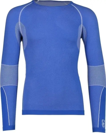 Термобелье футболка с длинным рукавом CMP MAN SEAMLESS SWEAT синяя 3Y97800-N913