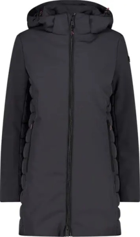 Куртка женская CMP PARKA ZIP HOOD WATERPROOF черная 32K1526-U423