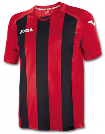 Футболка Joma PISA 12 красно-черная, короткий рукав