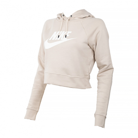 Толстовка жіноча Nike W NSW ESSNTL FLC GX CROP HDY бежева CJ6327-206