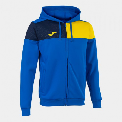 Олимпийка Joma Crew V Zip-Up Hoodie Royal Yellow Navy