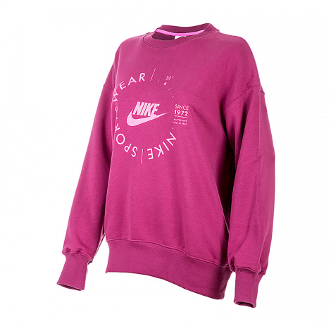 Світшот жіночий Nike W NSW FLC OS CREW PRNT SU рожевий FD4234-653