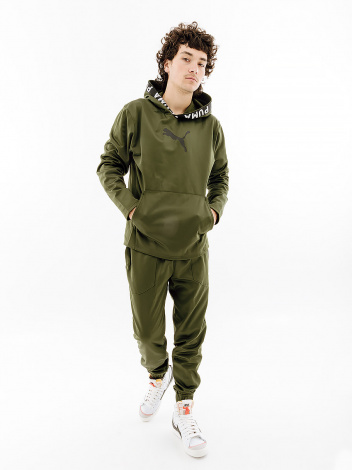 Толстовка Puma TRAIN PWR FLEECE HOODIE зелена 52089333