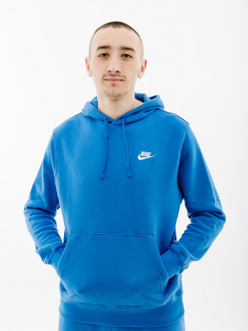 Толстовка Nike CLUB HOODIE PO BB синя BV2654-403