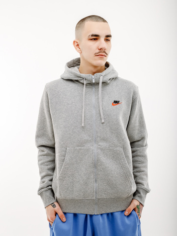 Толстовка Nike CLUB DT HOODIE FZ BB сіра DQ8384-064