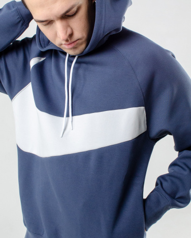Толстовка Nike SWOOSH TCH FLC PO HD темно-синя DD8222-437