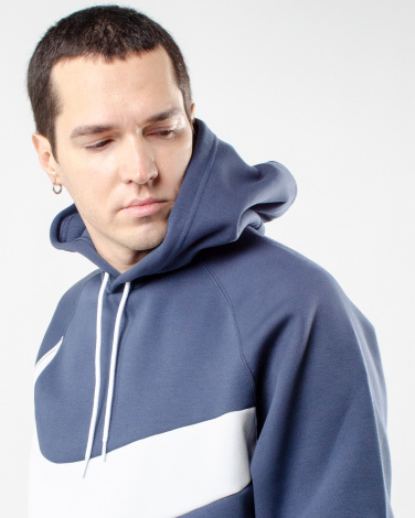 Толстовка Nike SWOOSH TCH FLC PO HD темно-синя DD8222-437