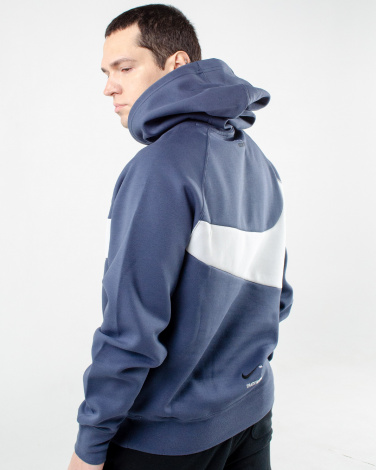 Толстовка Nike SWOOSH TCH FLC PO HD темно-синя DD8222-437