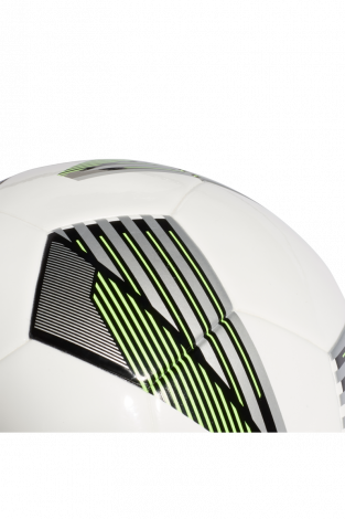 Детский облегчённый футбольный мяч Adidas Tiro League Junior 290 грамм (термошов, белый/серебристый/зелёный)