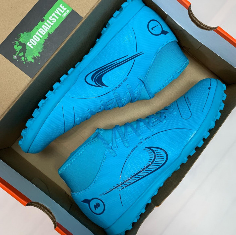 Сороконожки Nike Mercurial Superfly 8 Club TF (голубой/синий)