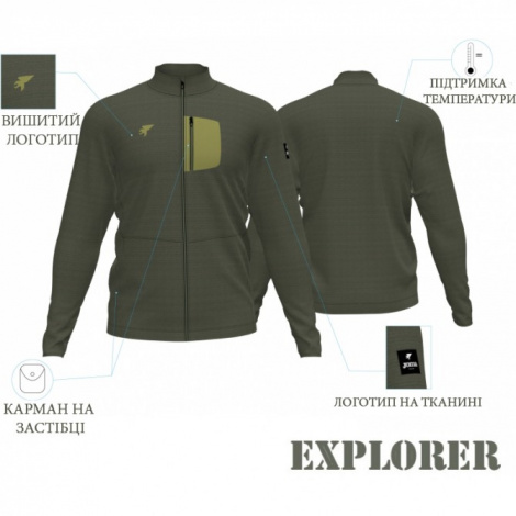 Олімпійка (мастерка) Joma EXPLORER хакі 102468.474
