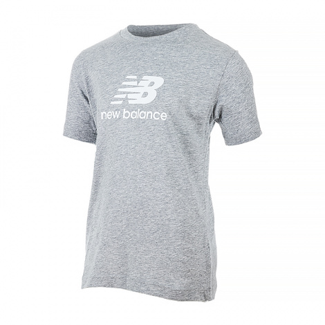 Футболка підліткова New Balance ESSENTIALS STACKED LOGO JERSEY сіра YT31541AG