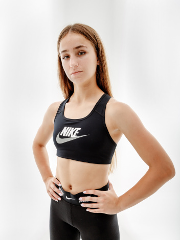 Топ жіночий Nike W NK DF SWSH CB FUTURA GX BRA чорний DM0579-010