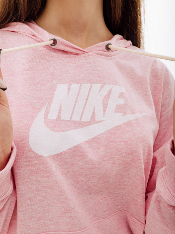 Толстовка жіноча Nike W NSW GYM VNTG GFX EASY PO HD рожева DM6388-690