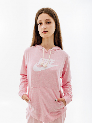 Толстовка жіноча Nike W NSW GYM VNTG GFX EASY PO HD рожева DM6388-690