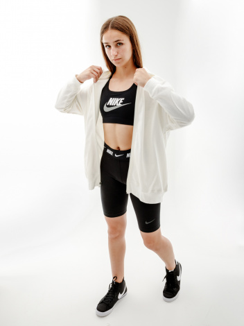 Толстовка жіноча Nike W NSW JRSY OS FZ HOODIE біла DM6415-133