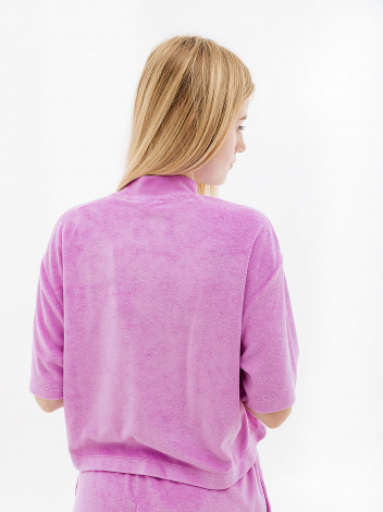 Футболка жіноча Nike W NSW MOCK SS TEE TRRY MS фіолетова FJ4894-532