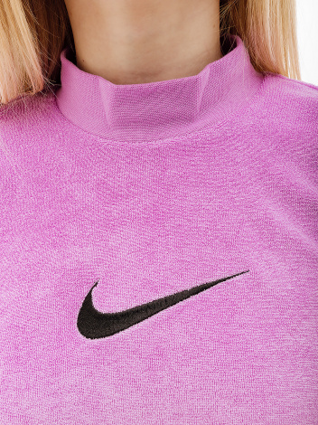 Футболка жіноча Nike W NSW MOCK SS TEE TRRY MS фіолетова FJ4894-532